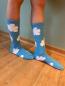 Preview: Greta rocks the Socks 34-40 - Hellblaue Socke mit weissen Wolken