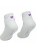Preview: Summer 35-41 - Weiße Sneaker Socke Lila Herz gestickt