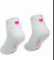 Preview: Summer 35-41 - Weiße Sneaker Socke Pinkes Herz gestickt