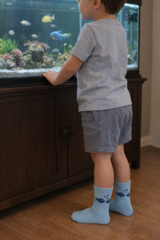 Socken GRETA ROCKS THE SOCKS  - Blaue Socke mit Fischen