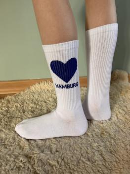 Socke Weiß Hamburg Herz