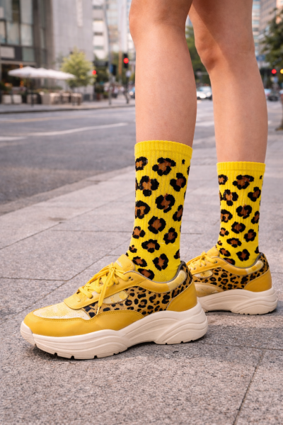 Socken ALPS AND BEACH Leo Optik gelb