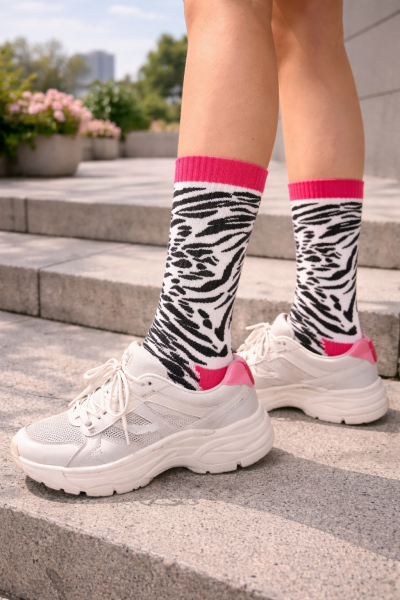 Socken ALPS AND BEACH Zebra pink