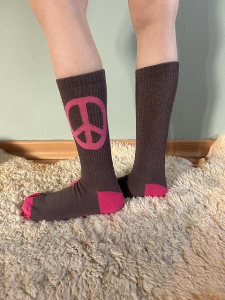 SOCKEN Braun Peace in Pink