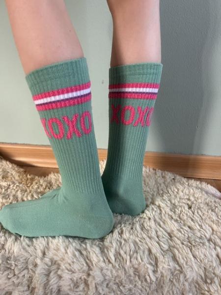 Socken Grün XOXO in Pink